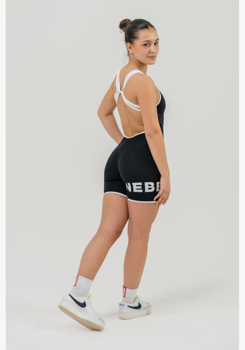 NEBBIA Fitness jumpsuit 5″ HAMMIES black