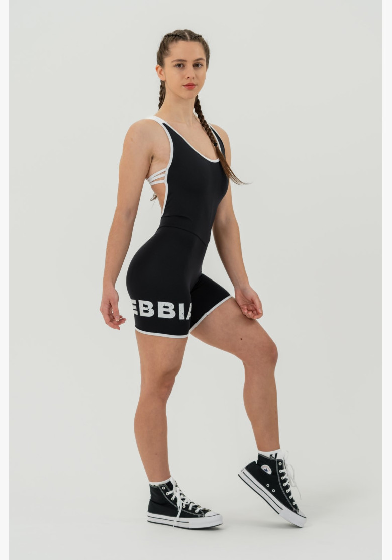 NEBBIA Fitness jumpsuit 5″ HAMMIES black
