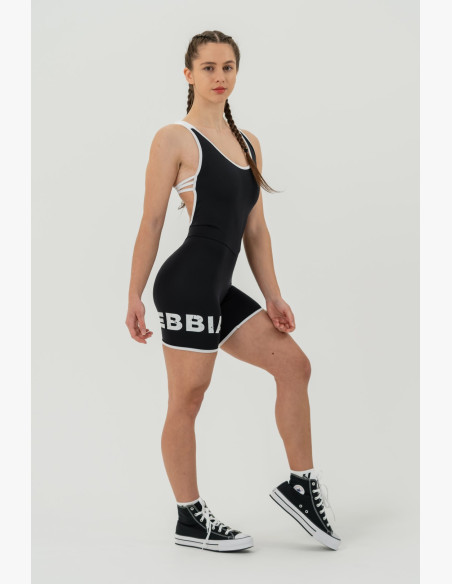 NEBBIA Fitness jumpsuit 5″ HAMMIES black