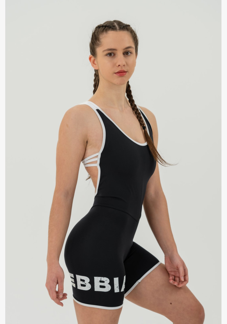 NEBBIA Fitness jumpsuit 5″ HAMMIES black