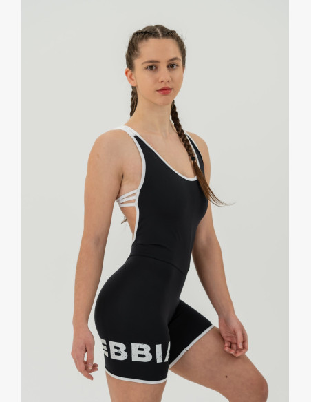 NEBBIA Fitness jumpsuit 5″ HAMMIES black