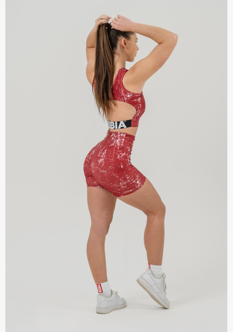 NEBBIA Crop top tank top ROUGH GIRL red NEBBIA Crop top tank top ROUGH GIRL red