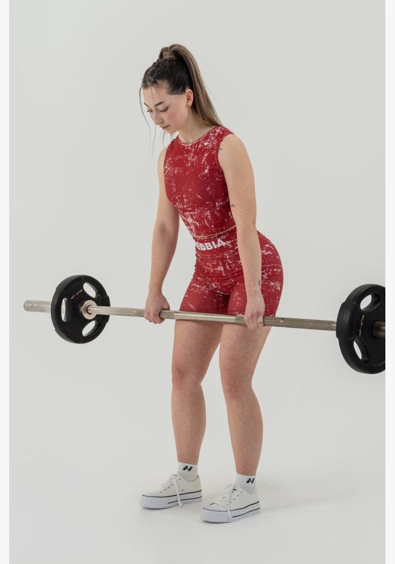 NEBBIA Crop top tank top ROUGH GIRL red NEBBIA Crop top tank top ROUGH GIRL red