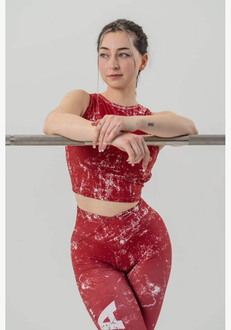 NEBBIA Crop top tank top ROUGH GIRL red NEBBIA Crop top tank top ROUGH GIRL red
