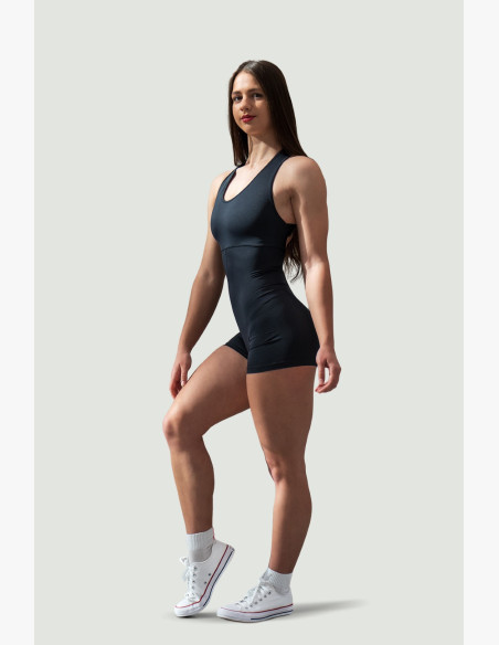 NEBBIA Sports jumpsuit short 5″ GYM RAT black
