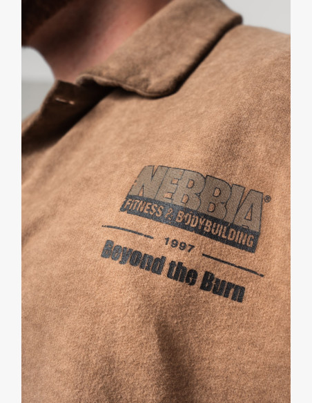 NEBBIA Washed-off oversized košeľa 90s THROWBACK hnedá