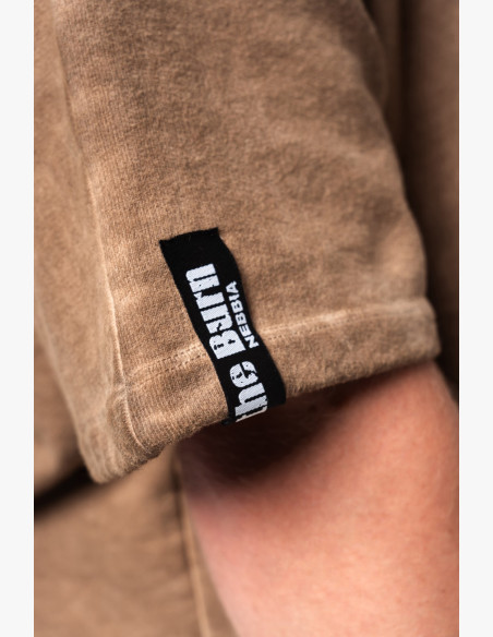 NEBBIA Washed-off oversized košeľa 90s THROWBACK hnedá