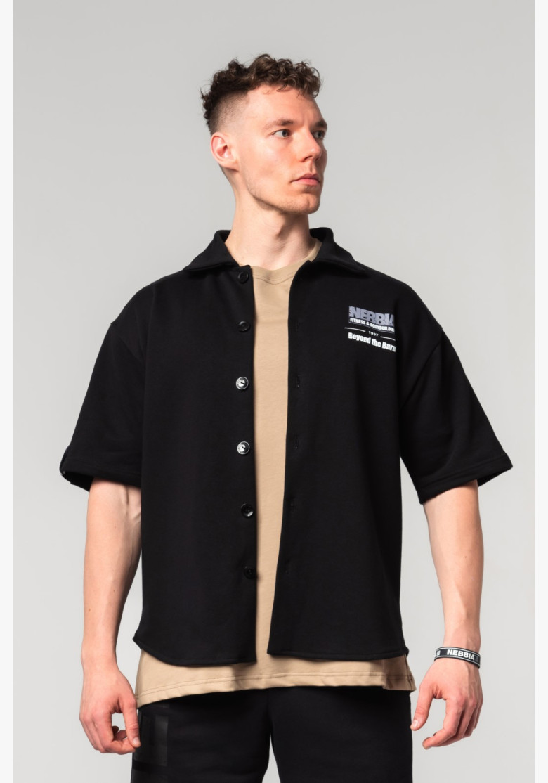 NEBBIA Oversized košeľa 90s THROWBACK čierna