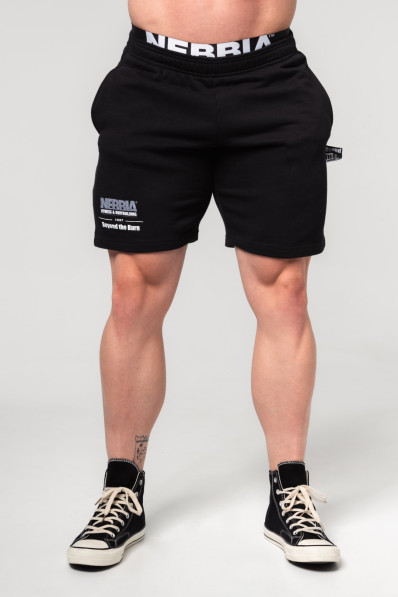 NEBBIA Teplákové kraťasy GYM BRO čierne