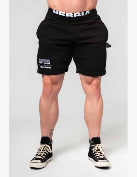 NEBBIA Teplákové kraťasy GYM BRO čierne