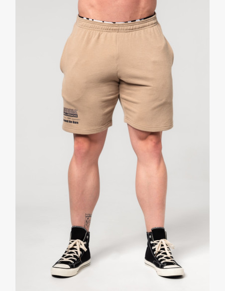NEBBIA Teplákové kraťasy GYM BRO hnedé