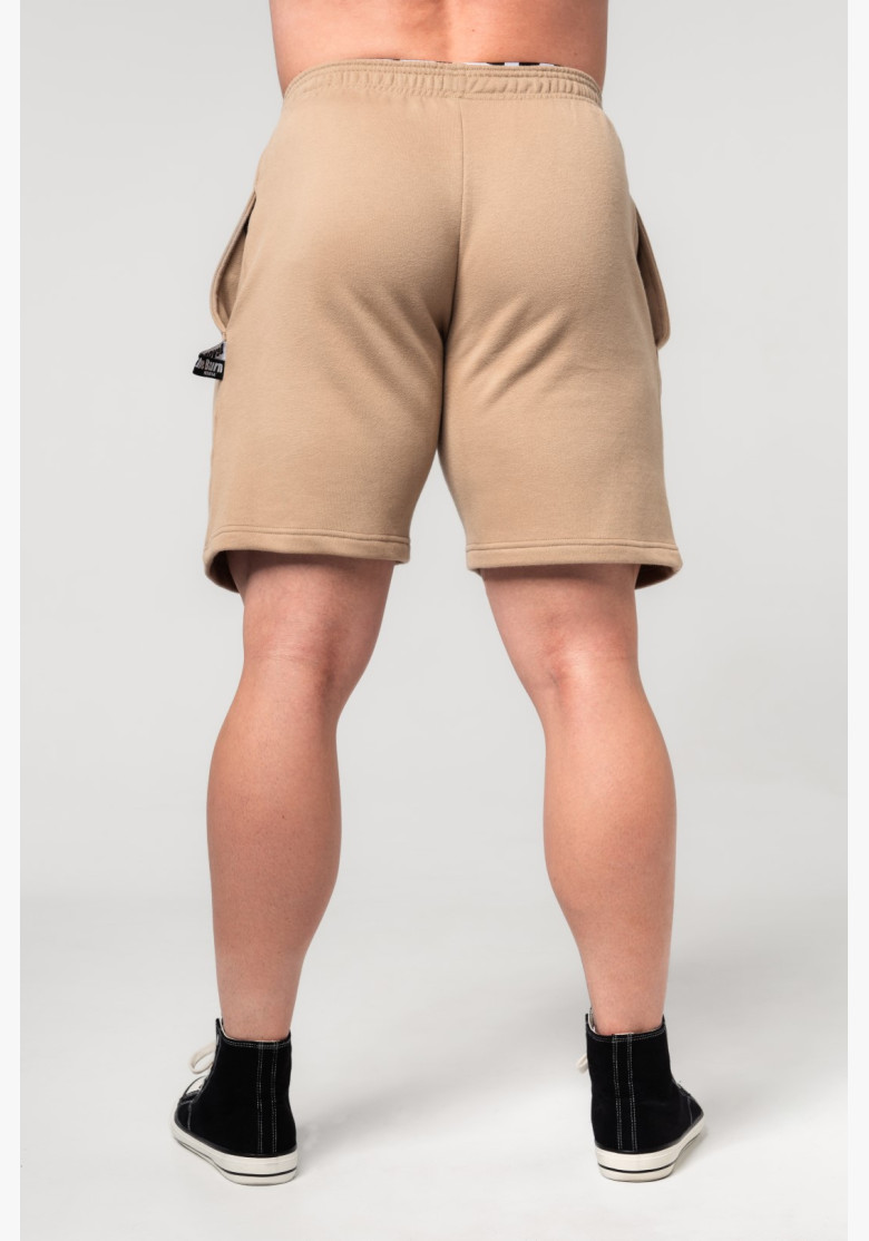 NEBBIA Teplákové kraťasy GYM BRO hnedé