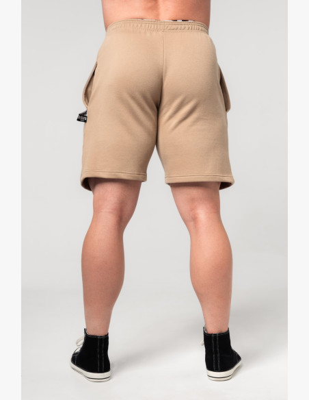 NEBBIA Teplákové kraťasy GYM BRO hnedé