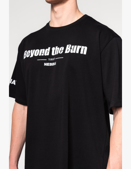 NEBBIA Bavlnené heavyweight tričko GRIND čierne