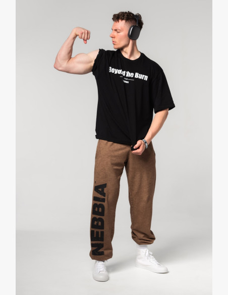 NEBBIA Bavlnené heavyweight tričko GRIND čierne