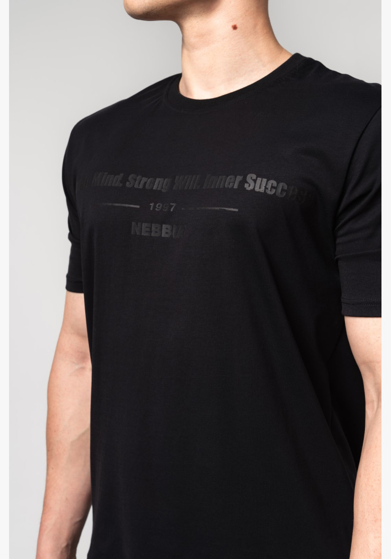 NEBBIA Muscle fit tričko FLEXIN' čierne