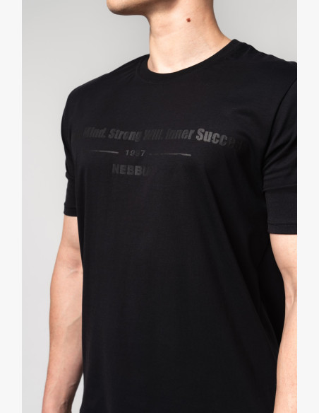 NEBBIA Muscle fit tričko FLEXIN' čierne