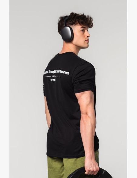 NEBBIA Muscle fit tričko FLEXIN' čierne