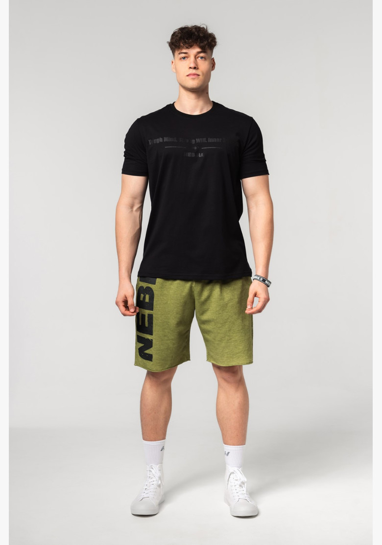 NEBBIA Muscle fit tričko FLEXIN' čierne