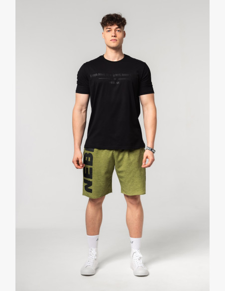 NEBBIA Muscle fit tričko FLEXIN' čierne