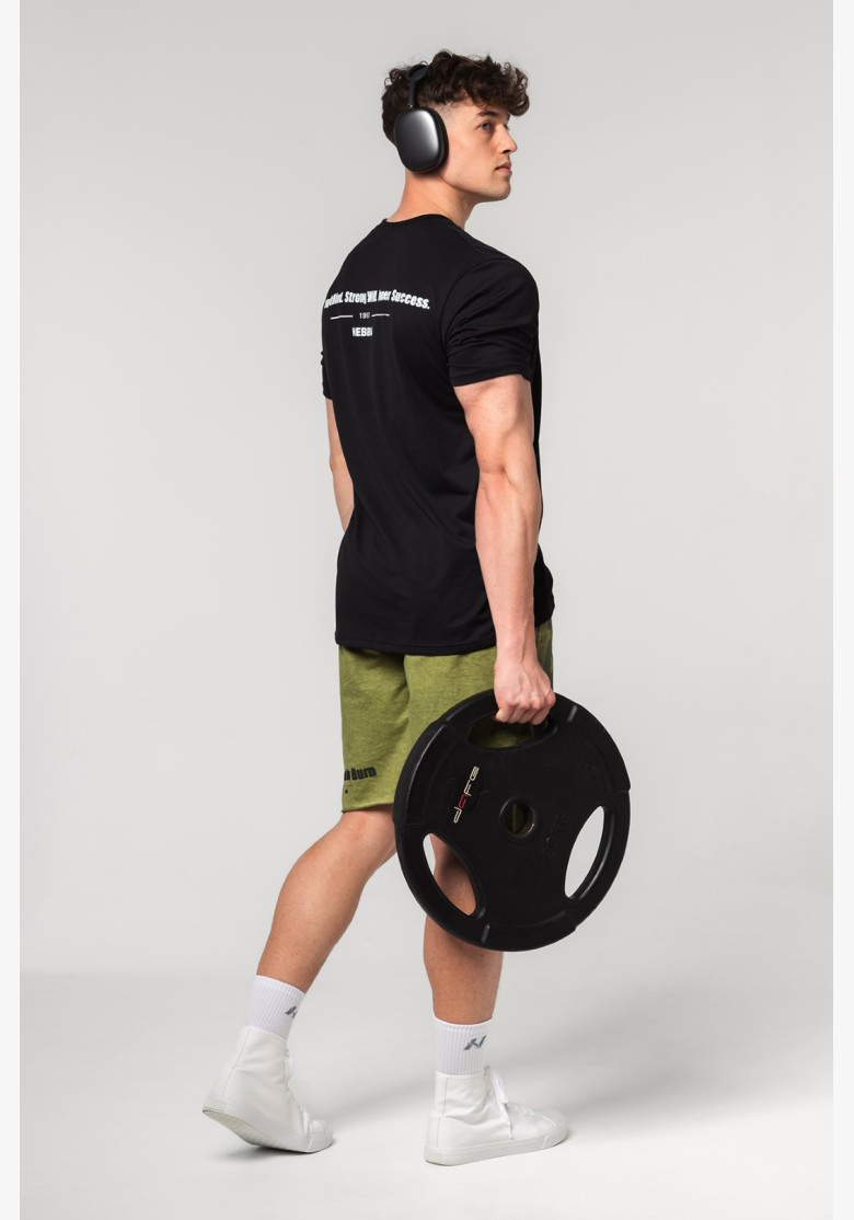 NEBBIA Muscle fit tričko FLEXIN' čierne