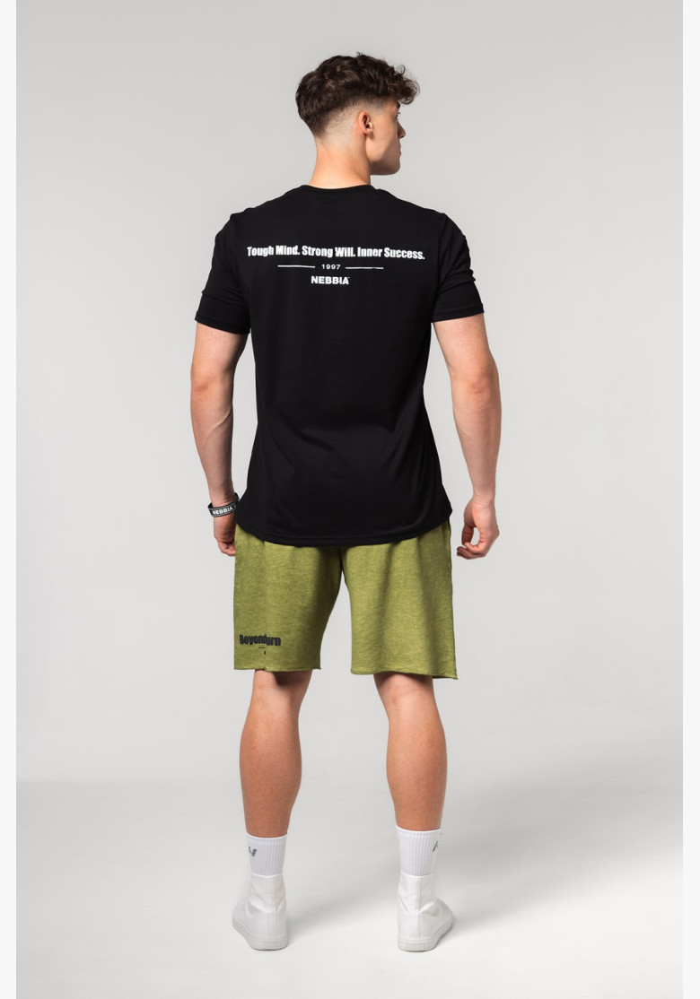 NEBBIA Muscle fit tričko FLEXIN' čierne