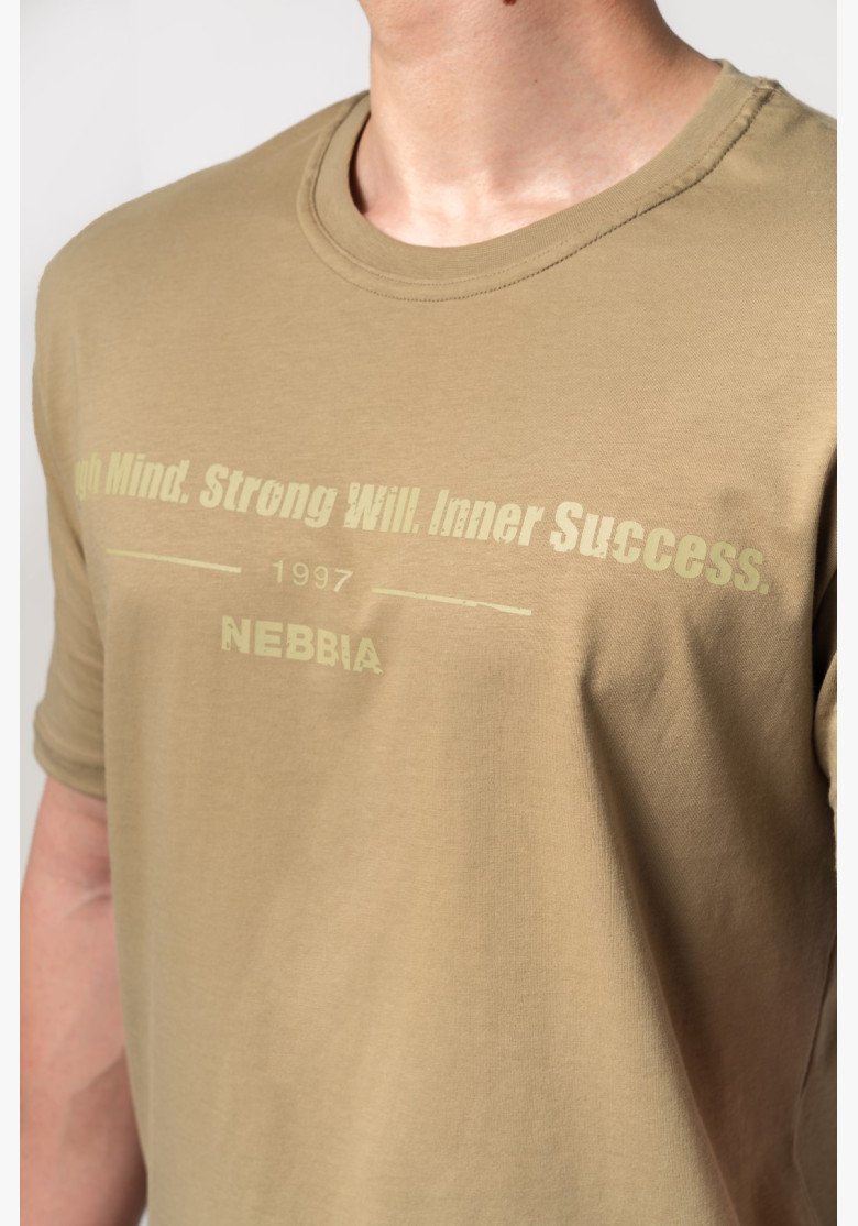 NEBBIA Muscle fit tričko FLEXIN' zelené