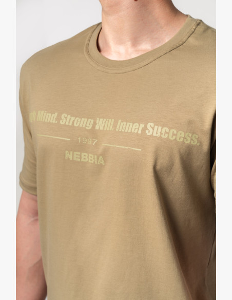 NEBBIA Muscle fit tričko FLEXIN' zelené