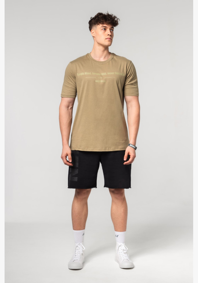 NEBBIA Muscle fit tričko FLEXIN' zelené