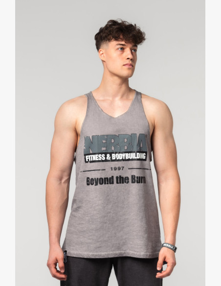 NEBBIA Washed-off oversized tielko MAX OUT šedé