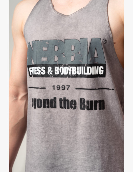 NEBBIA Washed-off oversized tielko MAX OUT šedé