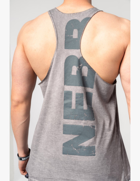 NEBBIA Washed-off oversized tielko MAX OUT šedé