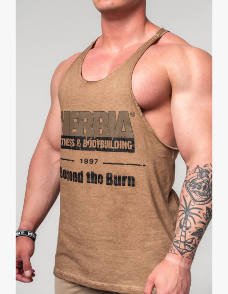 NEBBIA Washed-off oversized tielko MAX OUT béžové