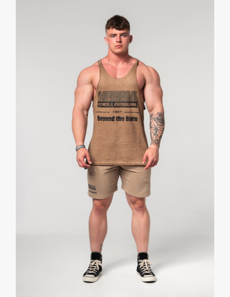 NEBBIA Washed-off oversized tielko MAX OUT béžové