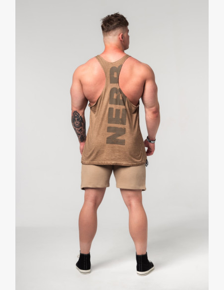 NEBBIA Washed-off oversized tielko MAX OUT béžové