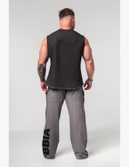 NEBBIA Washed-off mikina bez rukávov BEASTIN' čierna