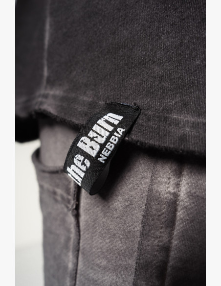 NEBBIA Washed-off mikina bez rukávov BEASTIN' čierna