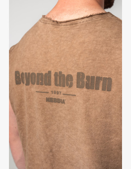 NEBBIA Washed-off mikina bez rukávov BEASTIN' hnedá