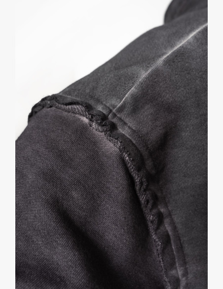 NEBBIA Washed-off mikina na zips GYM BRO čierna