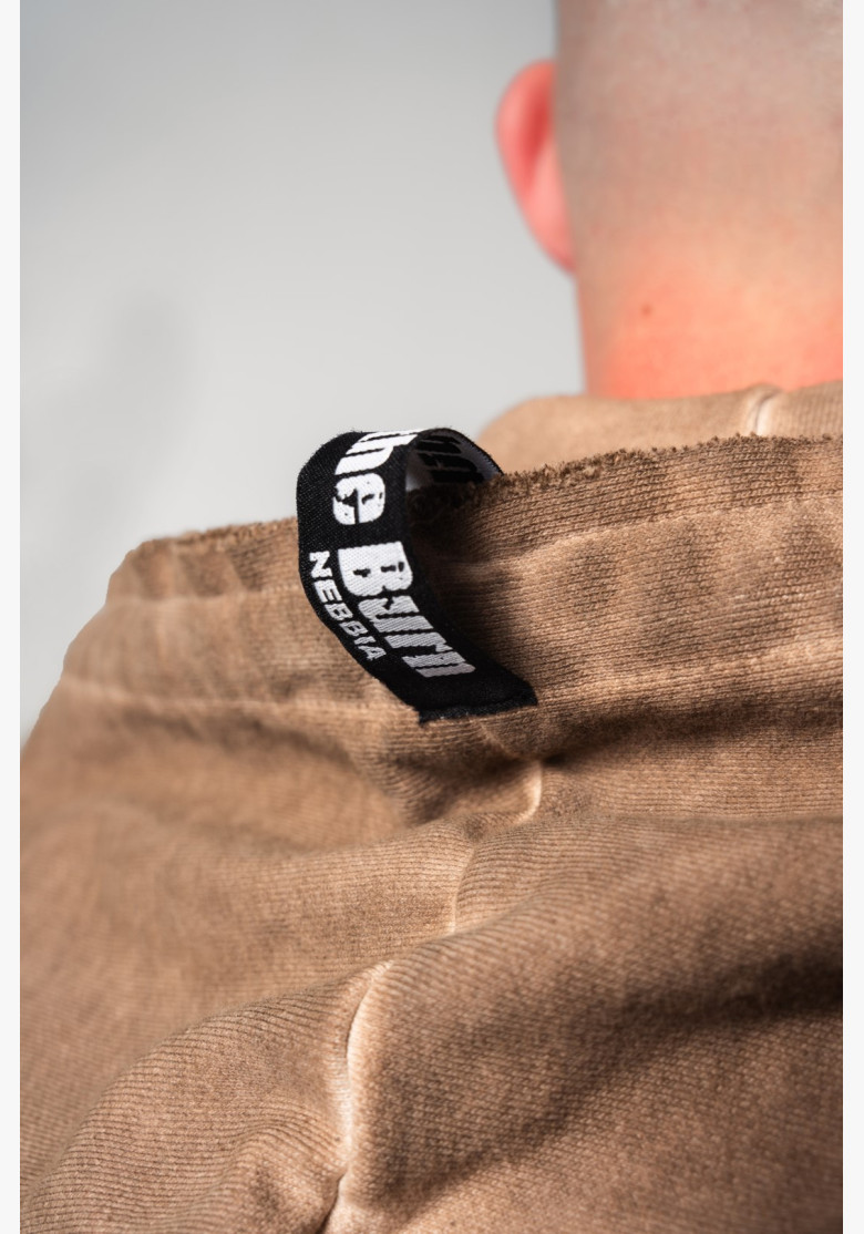 NEBBIA Washed-off mikina na zips GYM...