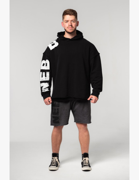 NEBBIA Oversized mikina s kapucňou NO BS čierna