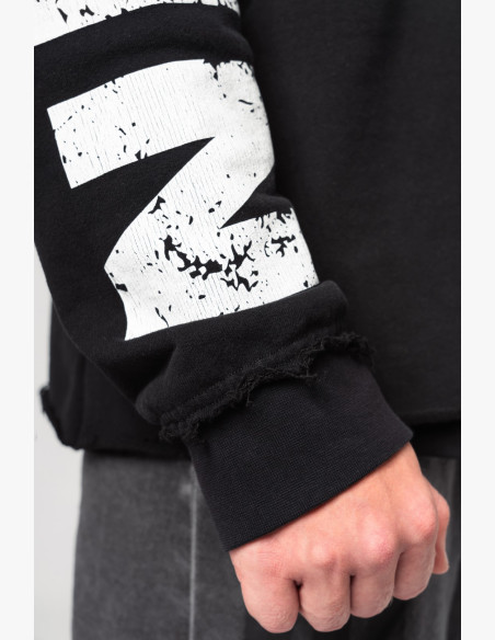 NEBBIA Oversized mikina s kapucňou NO BS čierna