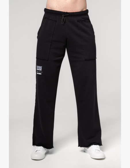 NEBBIA Tepláky s vreckami NO SHORTCUTS čierne