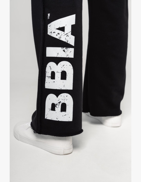 NEBBIA Tepláky s vreckami NO SHORTCUTS čierne