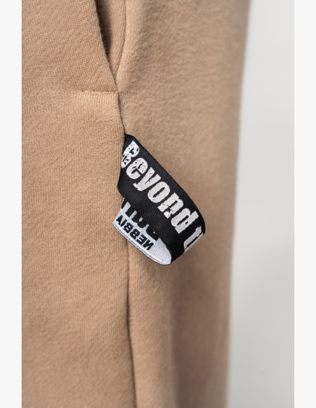 NEBBIA Voľné baggy tepláky s vreckami GYM BRO hnedé