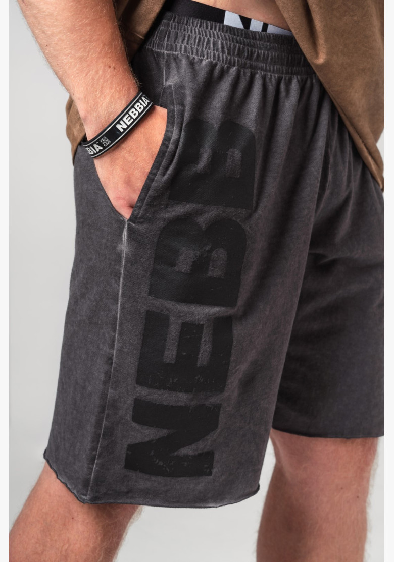 NEBBIA Washed-off teplákové šortky NO...