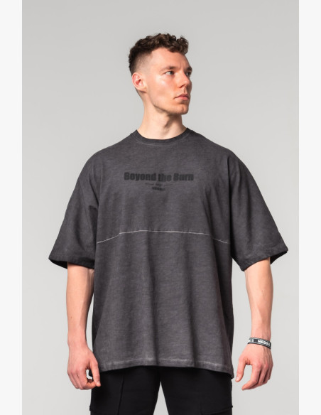 NEBBIA Washed-off oversized tričko NO SHORTCUTS čierne