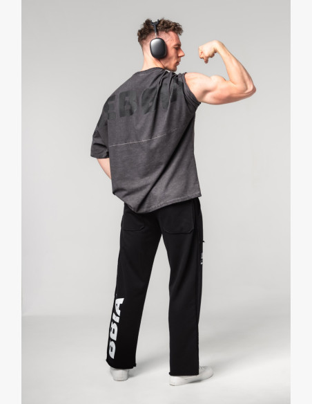 NEBBIA Washed-off oversized tričko NO SHORTCUTS čierne