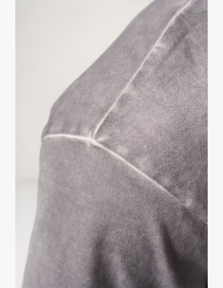 NEBBIA Washed-off bavlnené heavyweight tričko GRIND šedé