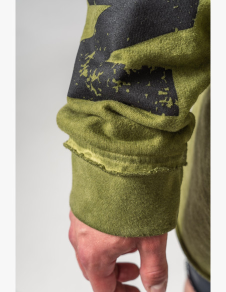 NEBBIA Washed-off oversized mikina s kapucňou NO BS zelená